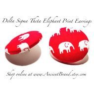 Oversized Delta Sigma Theta Elephant Button Earrings
