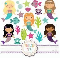 Teal &amp; Purple Mermaid Set By Rainbowpips On Etsy &amp;163326