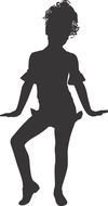 black silhouette of lyrical dance as picture for clipart