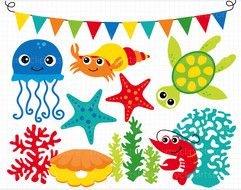 clipart with marine inhabitants