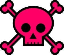 clipart of the pink Skull And Crossbones
