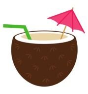 Hawaiian cocktail in coconut as a graphic image