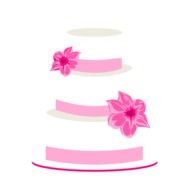 Pink Wedding Flowers Cakecake drawing