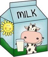 colorful box with milk as a picture for clipart