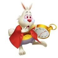 Clipart of White Rabbit with clock