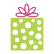 drawing of a green box with a gift