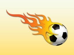 flame on a soccer ball as graphic elements for clipart