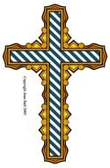 Cross with the blue and white stripes clipart