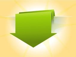 green down arrow on file background