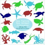 Silhouette Turtles drawing