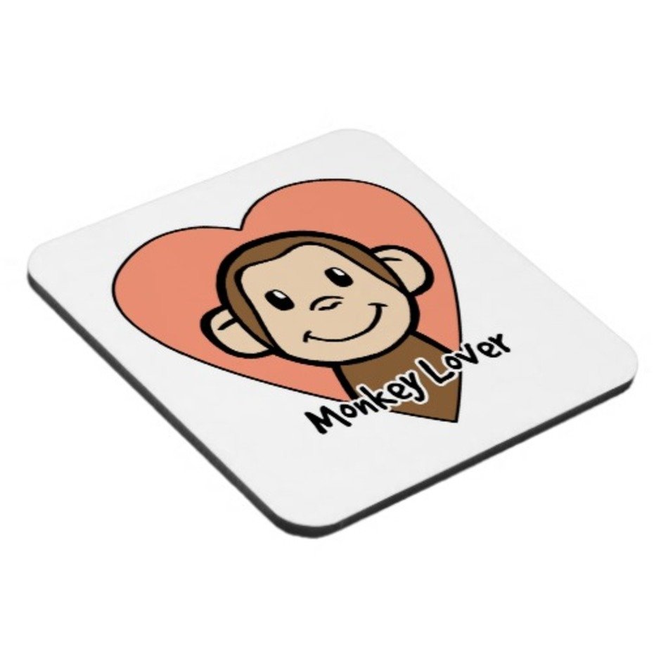Cute Cartoon Smile Monkey Love In Heart Coasters Zazzle