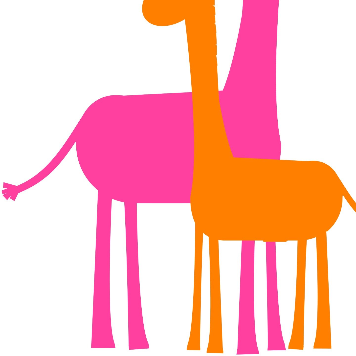 Clipart of mom and baby giraffes