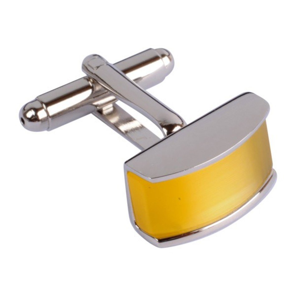 The Cufflink Store Yellow Stone Rectangle Cufflinks