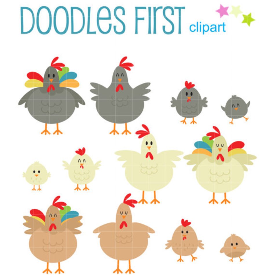 Happy Chicken Family For Scrapbooking Card Making Cupcake