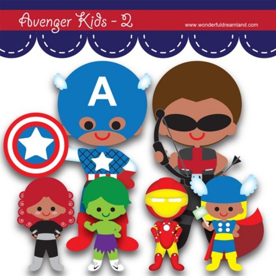 Printable Digital Png 11 Inch Avenger Kid Ii Centerpiece
