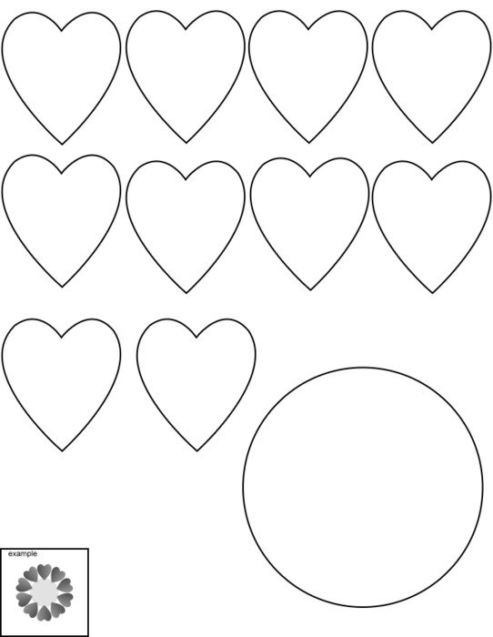 hearts for cutting on a white background