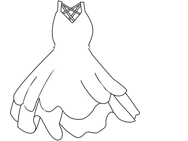 Cartoon Dress Outline Lol Roflcom