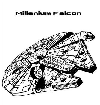 Millenium Falcon In Star Wars Coloring Page Download & Print Online