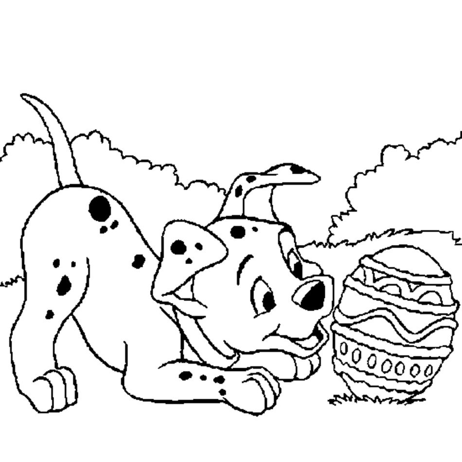 101 Dalmatian Easter Egg Coloring Page Free For
