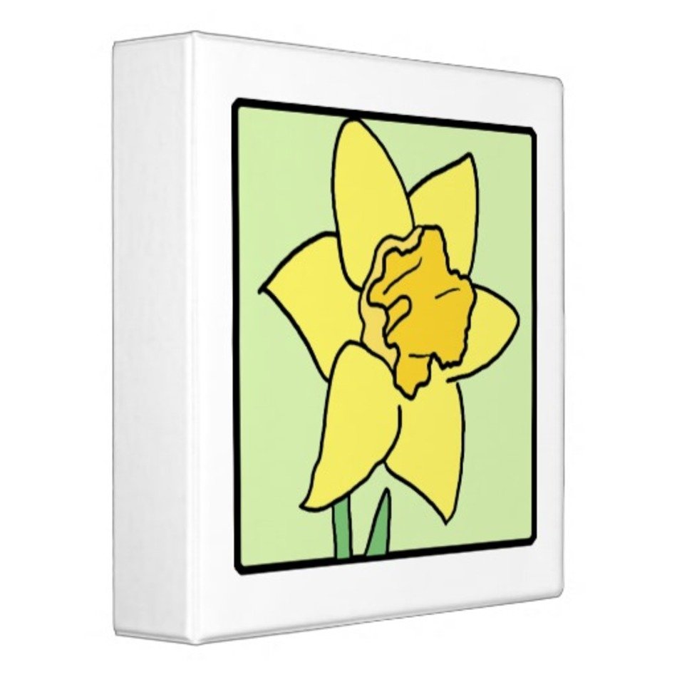 Cartoon Daffodil Spring Garden Flower 3 Ring Binder Zazzle