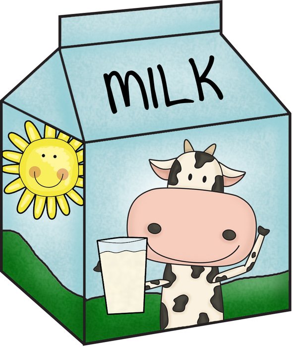 colorful box with milk as a picture for clipart