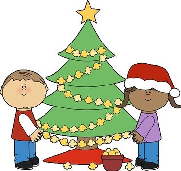 Comkids Stringing Popcorn On Christmas Tree Kids
