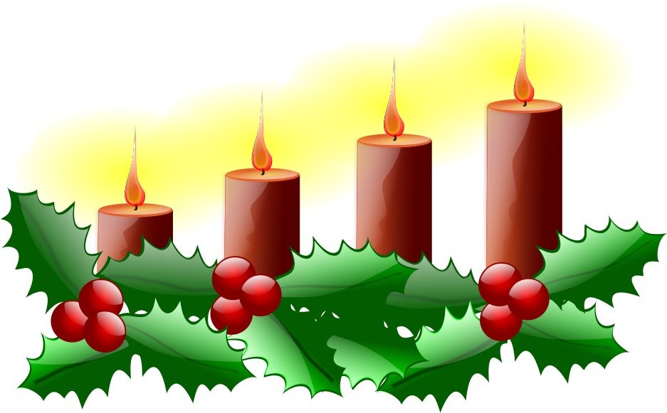 candles on a christmas branch