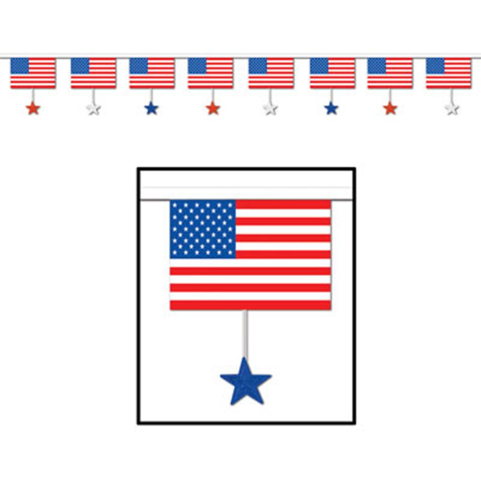 Foot Long Patriotic Flag clipart