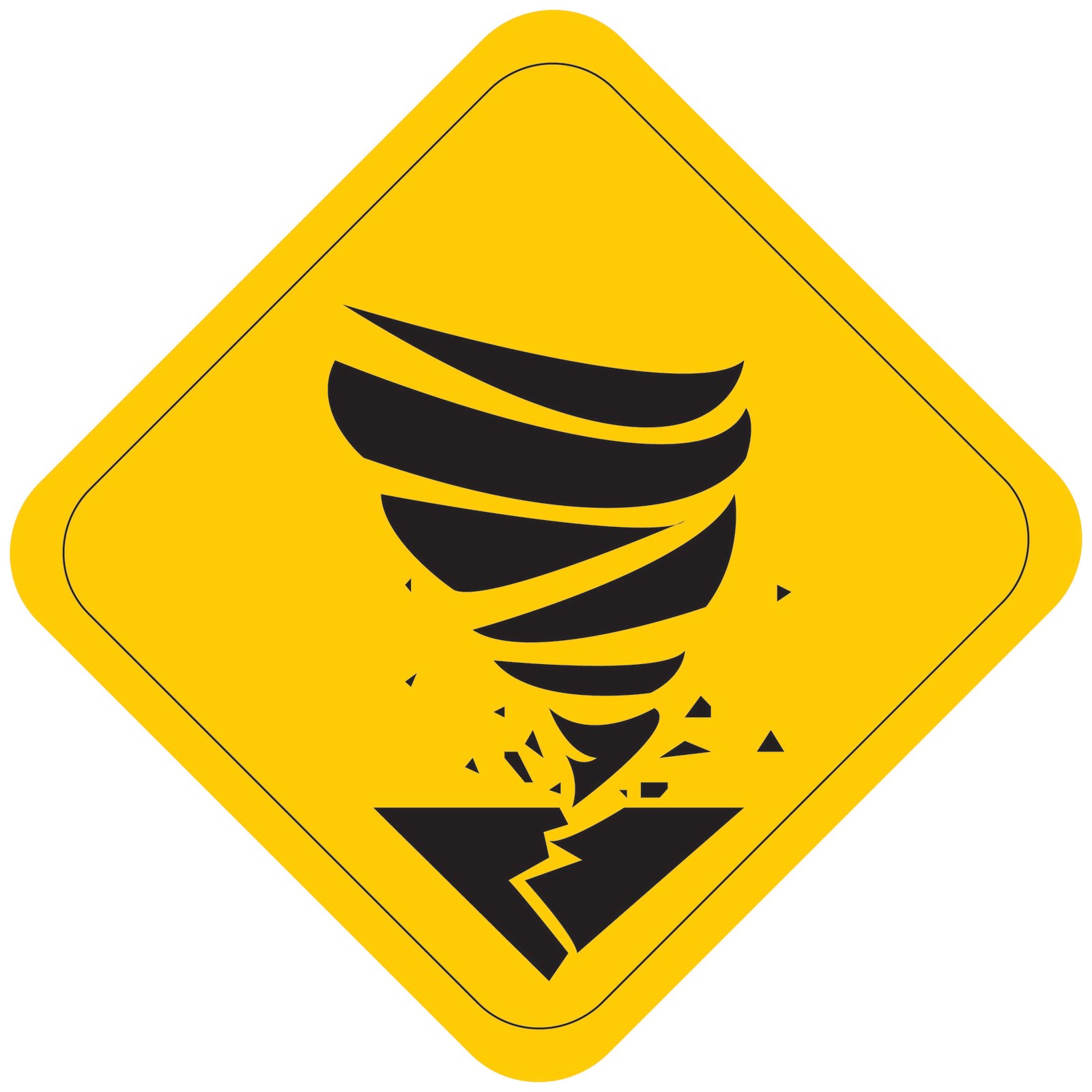 Yellow tornado warning sign free image download