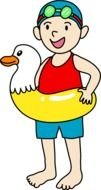 Happy Little Boy Going Swimming Free clipart