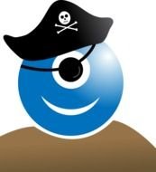 blue pirate monster