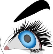 painted female eye with makeup