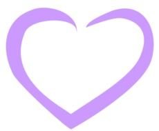 light purple heart on a black background