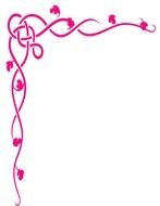 Clip art of pink Corner Flourish border