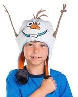 child in a snowman hat