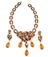 necklace and earrings with topaz