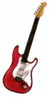 electric guitar with red and white body