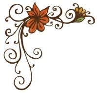 vintage floral corner, border