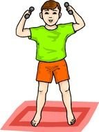 Boy Lifting Weights drawing