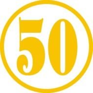 number 50 in yellow circle