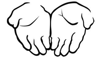 Open Praying Hands drawing