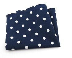 Navy White Polka