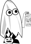 black and white ghost image