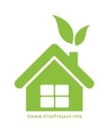 drawing of a green house on white
