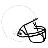 Football Helmet White Black Vector Online
