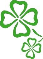 two green clover silhouettes