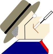 old abstract man drawing