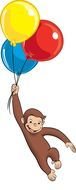 clipart of the curious george colorful balloons