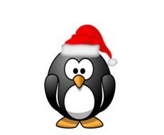 Penguin Santa drawing