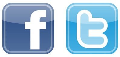 Facebook and twitter Logo drawing